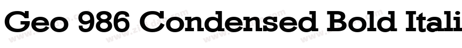 Geo 986 Condensed Bold Italic字体转换